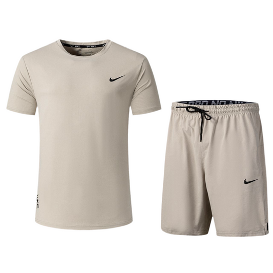 Ensemble de sport Nike Unisexe – T-shirt & Short (Beige)
