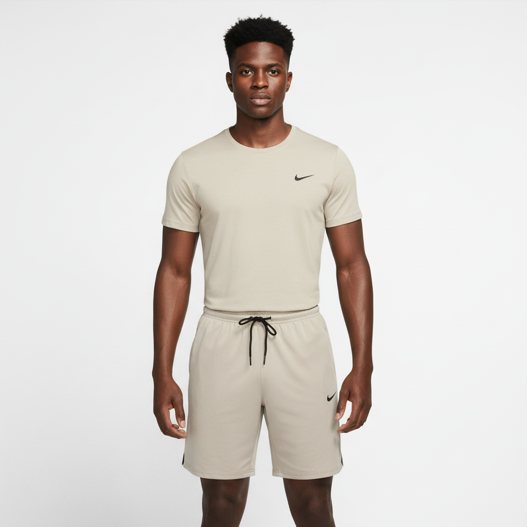 Ensemble de sport Nike Unisexe – T-shirt & Short (Beige)