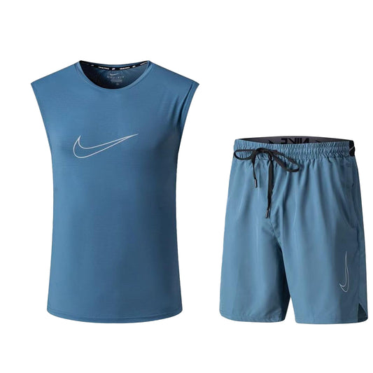 Ensemble de sport Débardeur avec short Nike swoosh (Bleu) MSEDSN09