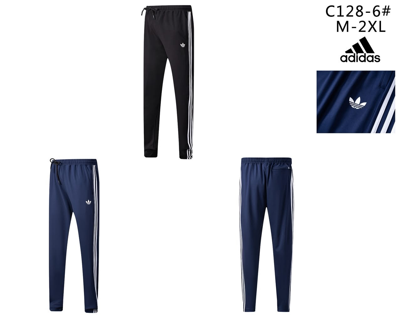 Pantalon jogging en coton avec fermeture – Confort & Style (Adi-das Originals ) (Bleu et Noir disponible) PJCMSP03