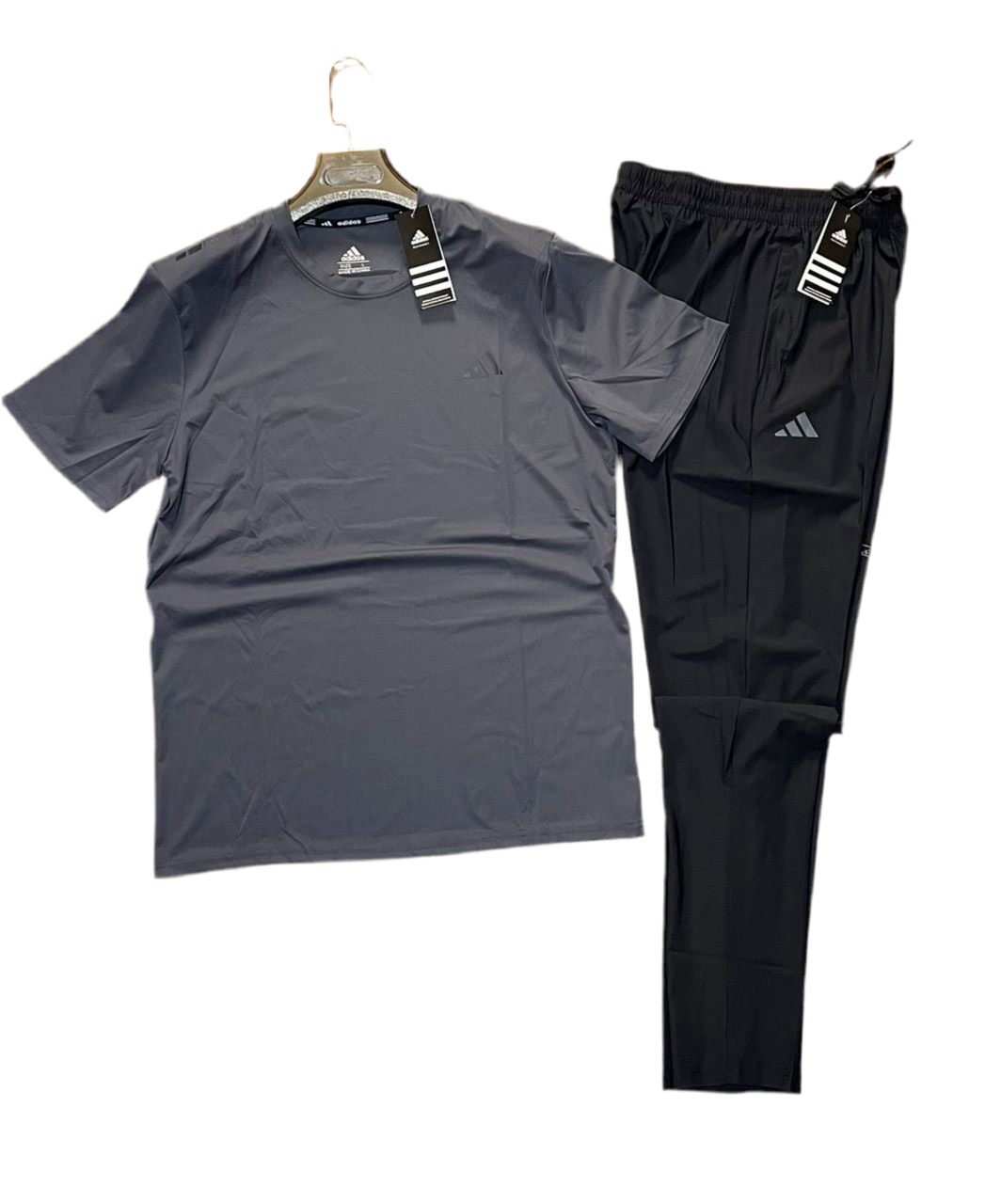 T-shirt sport + pantalon Adidas avec fermeture (Gris) MTSTPA07
