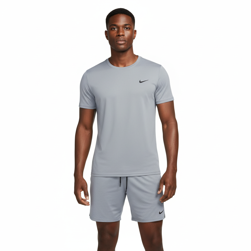 Ensemble de sport Nike Unisexe – T-shirt & Short (Gris)