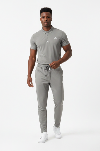T-shirt col roulé Adi-das et pantalon jogging avec fermeture (Gris) TPJFMAS05