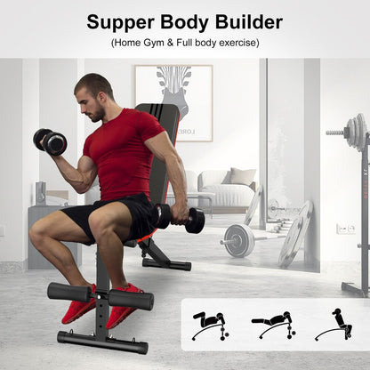 Banc de musculation réglable Ceramarble, banc d'entraînement de fitness avec 7 réglages du dos pour l'exercice complet du corps