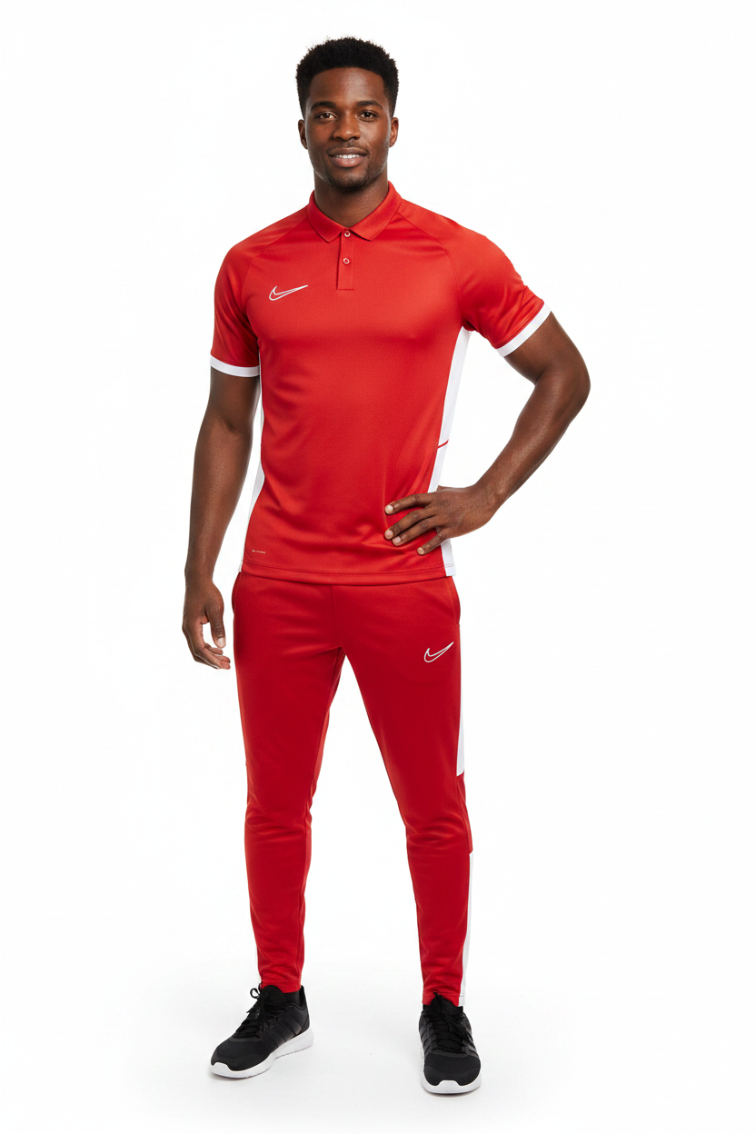 Ensemble T-shirt col roulé & Jogging Nike (Rouge)– Style Sport Premium
