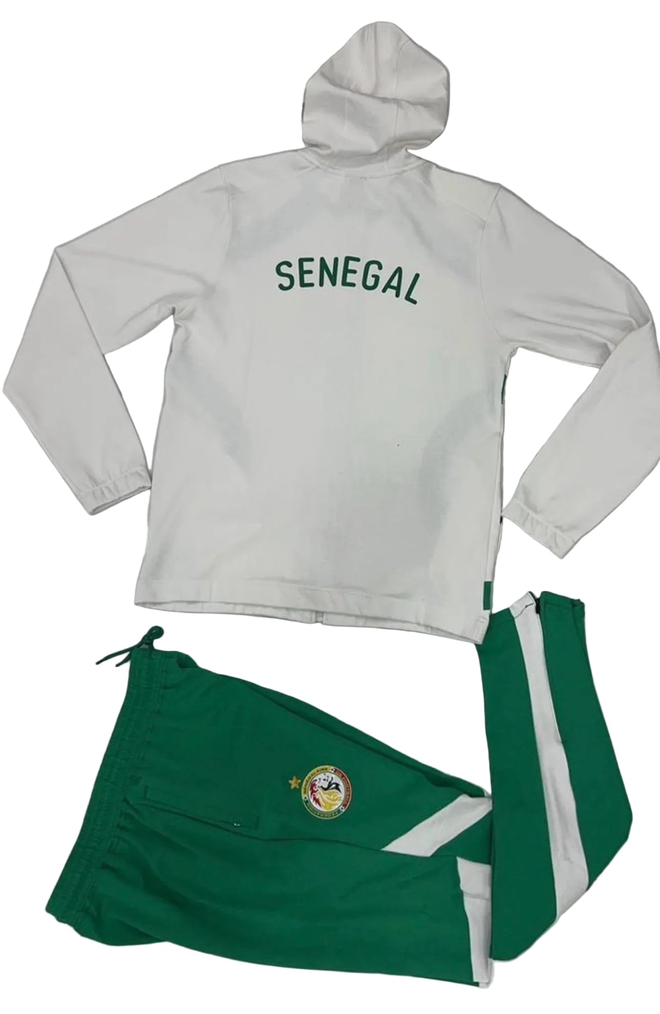 Ensemble Survêtement Senegal avec capuche (blanc/vert) 2026 SMSSC04