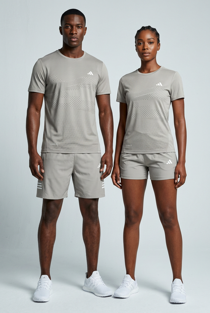 Ensemble de T-shirt et Short Unisexe Adi-das (Climalite) Sport confort Beige