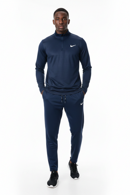 Ensemble Nike sport long manche col zippé avec pantalon jogging (Marine) MSESLMN02