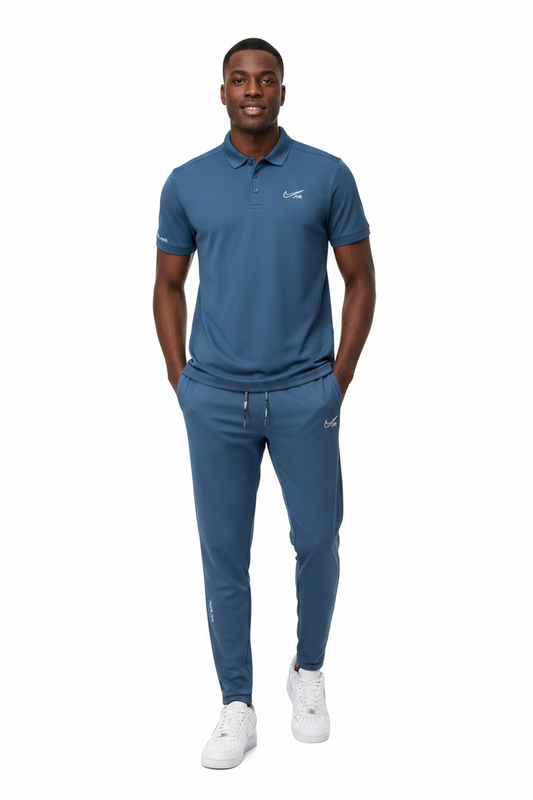 T-shirt col roule Ni-ke Air et pantalon jogging avec fermeture (Bleu) TPJFMNS20