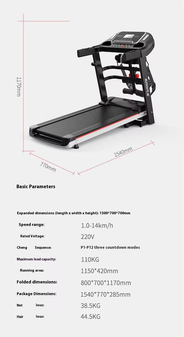 Tapis de course multifonction avec rouleaux de massage & écran digital (BTSS)
