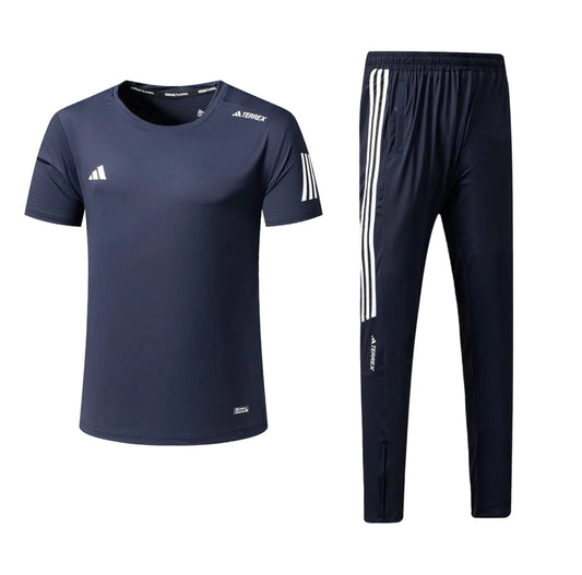 Ensemble Sport (Adi-das) – T-shirt & Pantalon Style Performance Marine TPESMSA03