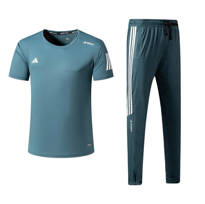 Ensemble Sport (Adi-das) – T-shirt & Pantalon Style Performance Vert TPESMSA02