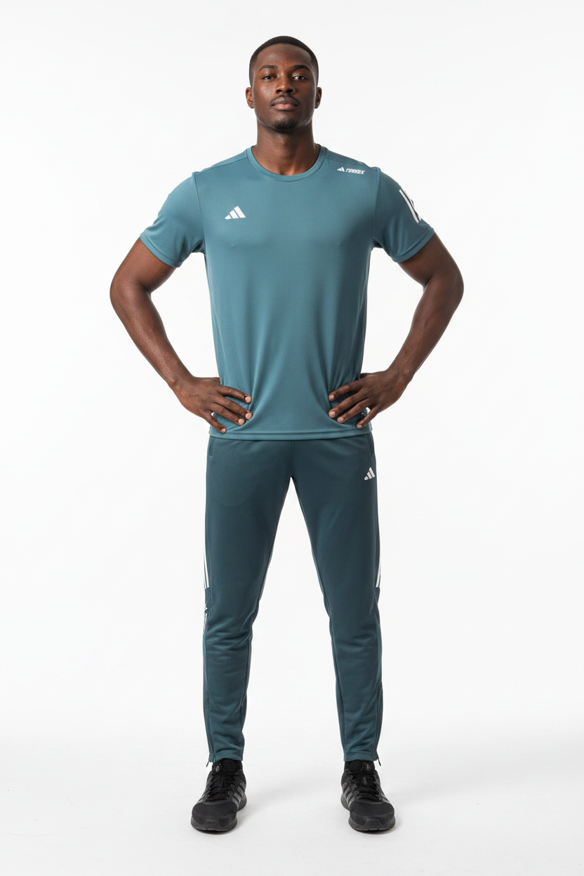 Ensemble Sport (Adi-das) – T-shirt & Pantalon Style Performance Vert TPESMSA02