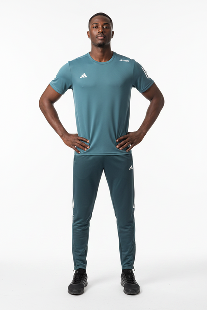 Ensemble Sport (Adi-das) – T-shirt & Pantalon Style Performance Vert TPESMSA02