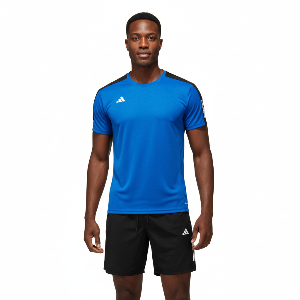 Ensemble de sport Adidas Unisexe – T-shirt & Short (Bleu/Noir)