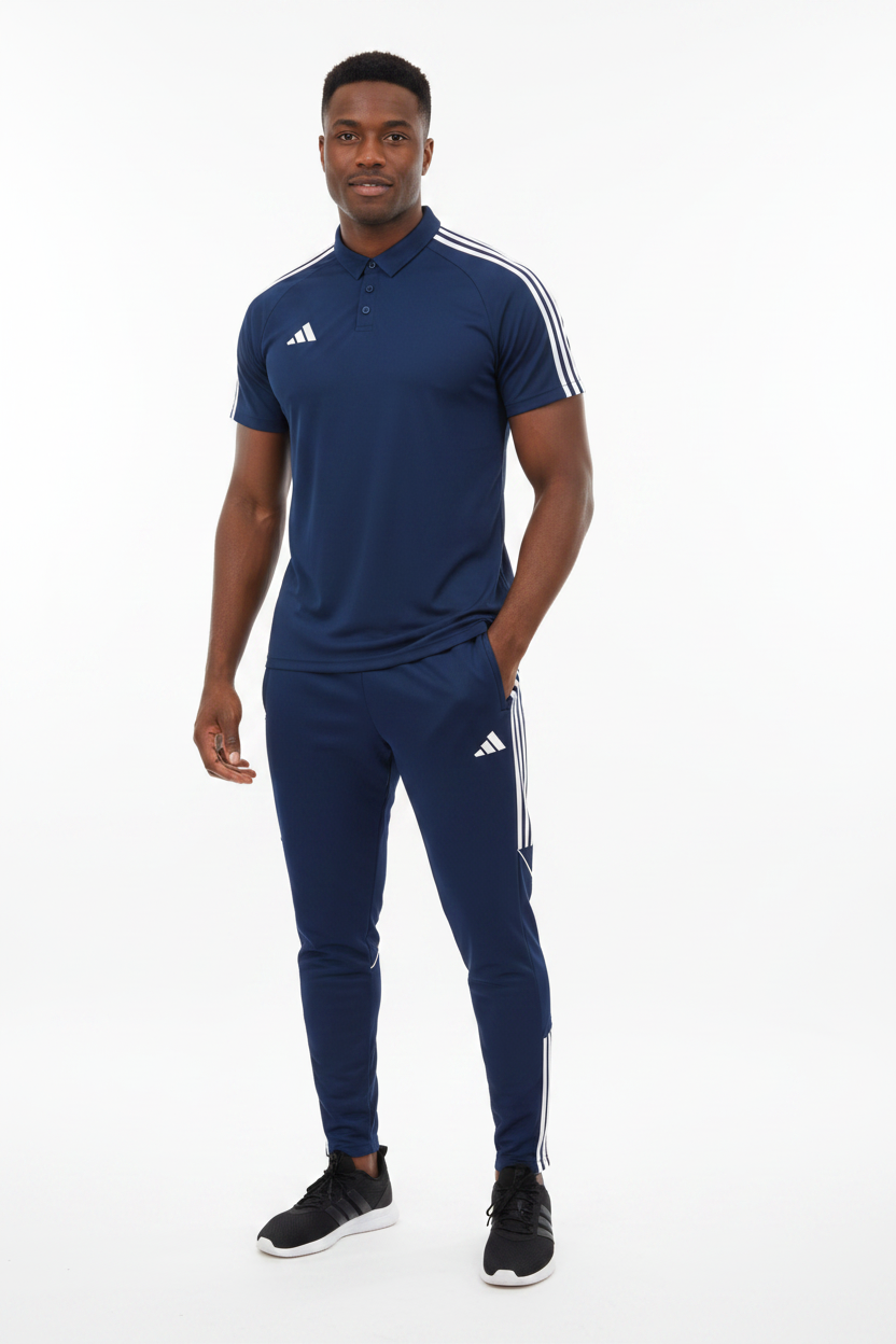 Ensemble T-shirt col roulé & Jogging Adidas (Marine)– Style Sport Premium