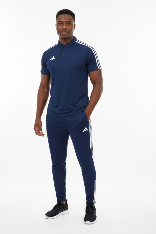 Ensemble T-shirt col roulé & Jogging Adidas (Marine)– Style Sport Premium