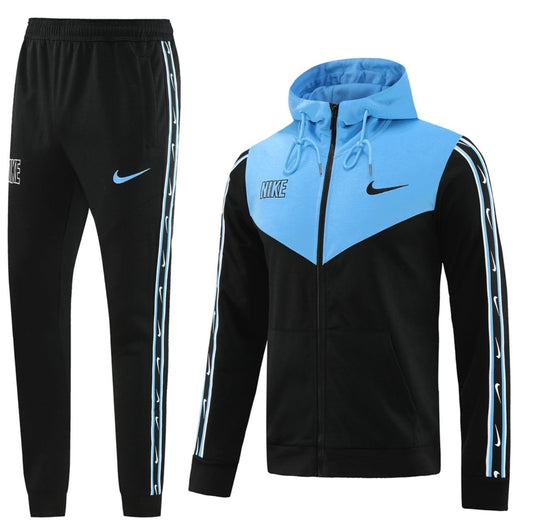 Ensemble survêtement Nike (Noir/Bleu) 2024 avec capuche