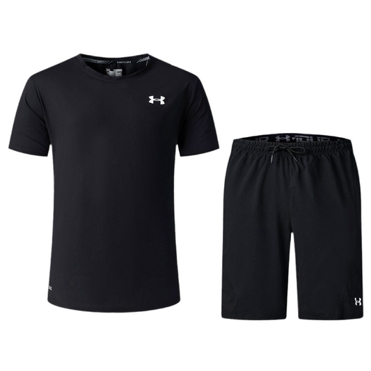 Ensemble de sport Under Armour Unisexe – T-shirt & Short (Noir)