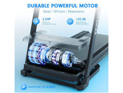 Tapis roulants OMA pour la maison, pliant de capacité max 2.5HP 300 LBS avec écran LED, 36 programmes prédéfinis, machine d'exercice