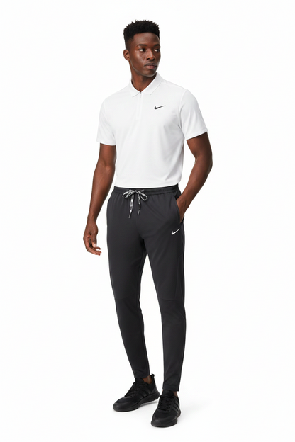 T-shirt col roulé fermeture Ni-ke et pantalon jogging avec (Noir/Blanc) TPJFMNS13