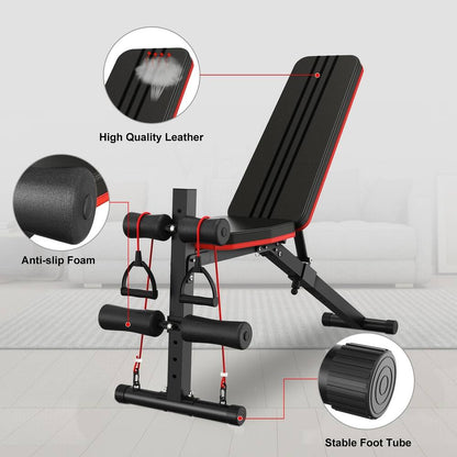 Banc de musculation réglable Ceramarble, banc d'entraînement de fitness avec 7 réglages du dos pour l'exercice complet du corps