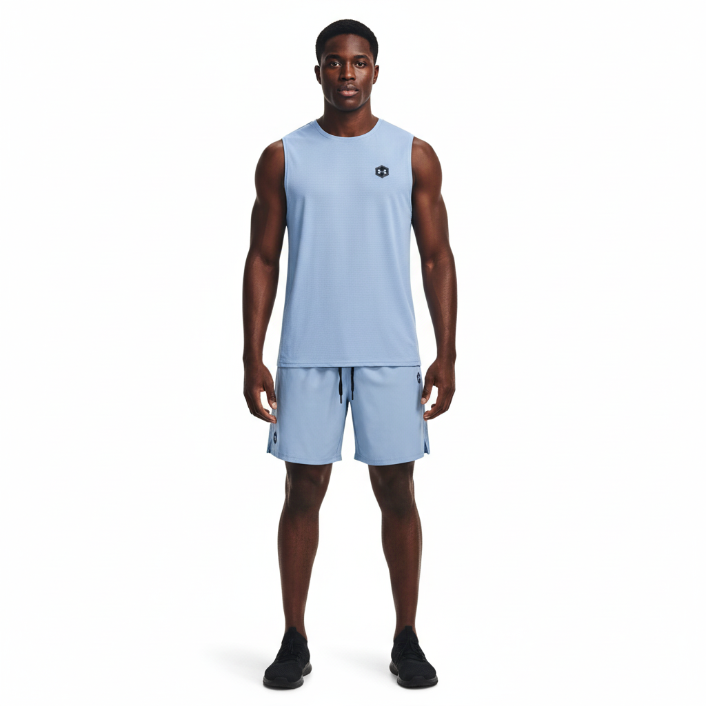 Ensemble de sport Débardeur avec short Under Armour (Bleu Clair) MSEDSUA10