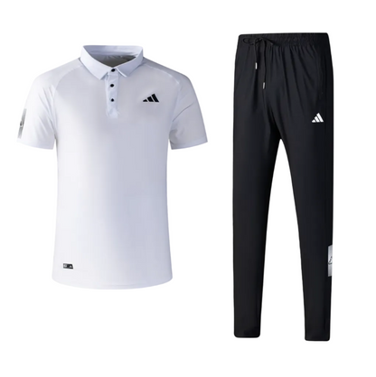 Ensemble col roulé Adidas avec pantalon jogging (Blanc/Noir) ECPAMS01