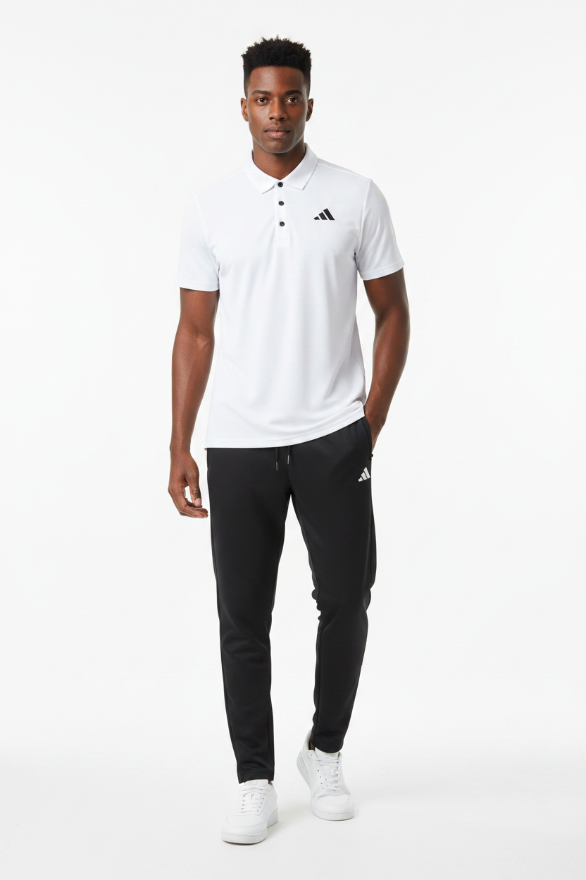 Ensemble col roulé Adidas avec pantalon jogging (Blanc/Noir) ECPAMS01