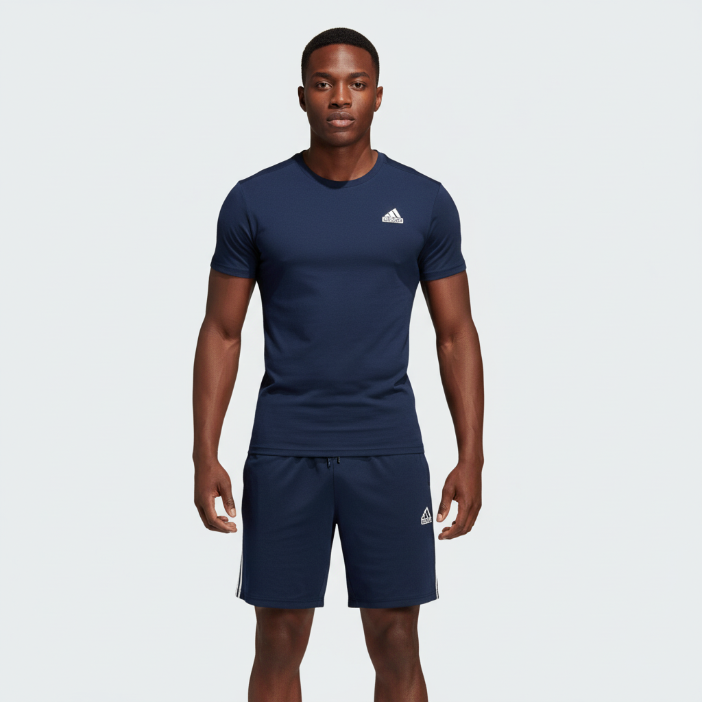 Ensemble de sport Adidas Unisexe – T-shirt & Short (Marine)