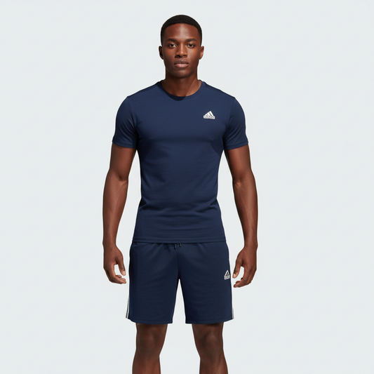 Ensemble de sport Adidas Unisexe – T-shirt & Short (Marine)