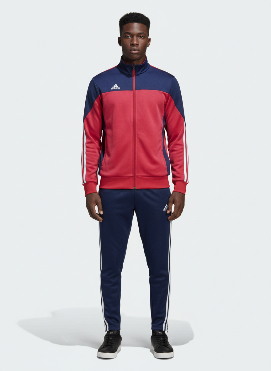Ensemble Survêtement Loisir Adidas (Rouge) avec fermeture