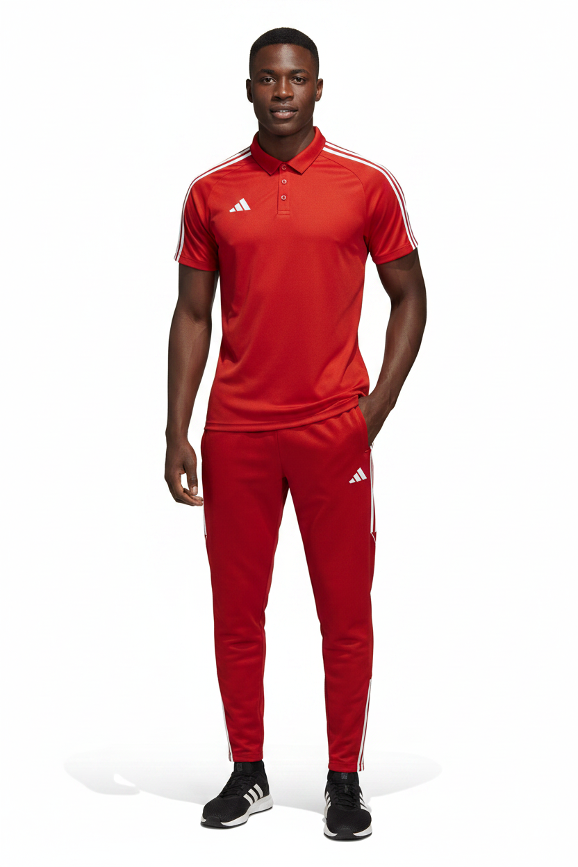 Ensemble T-shirt col roulé & Jogging Adidas (Rouge)– Style Sport Premium