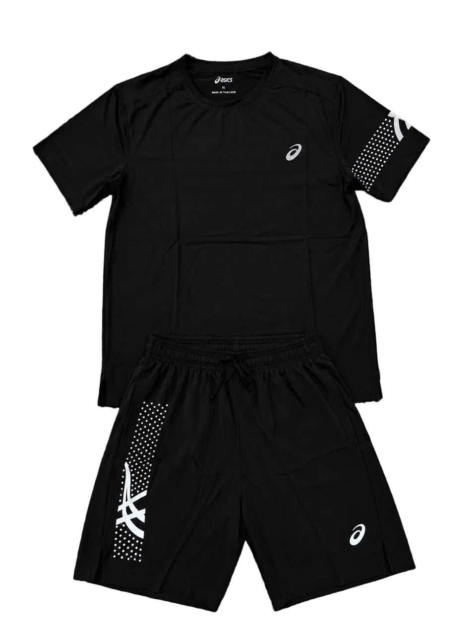 Ensemble Sport ASICS Unisexe – T-shirt et short avec fermeture Noir