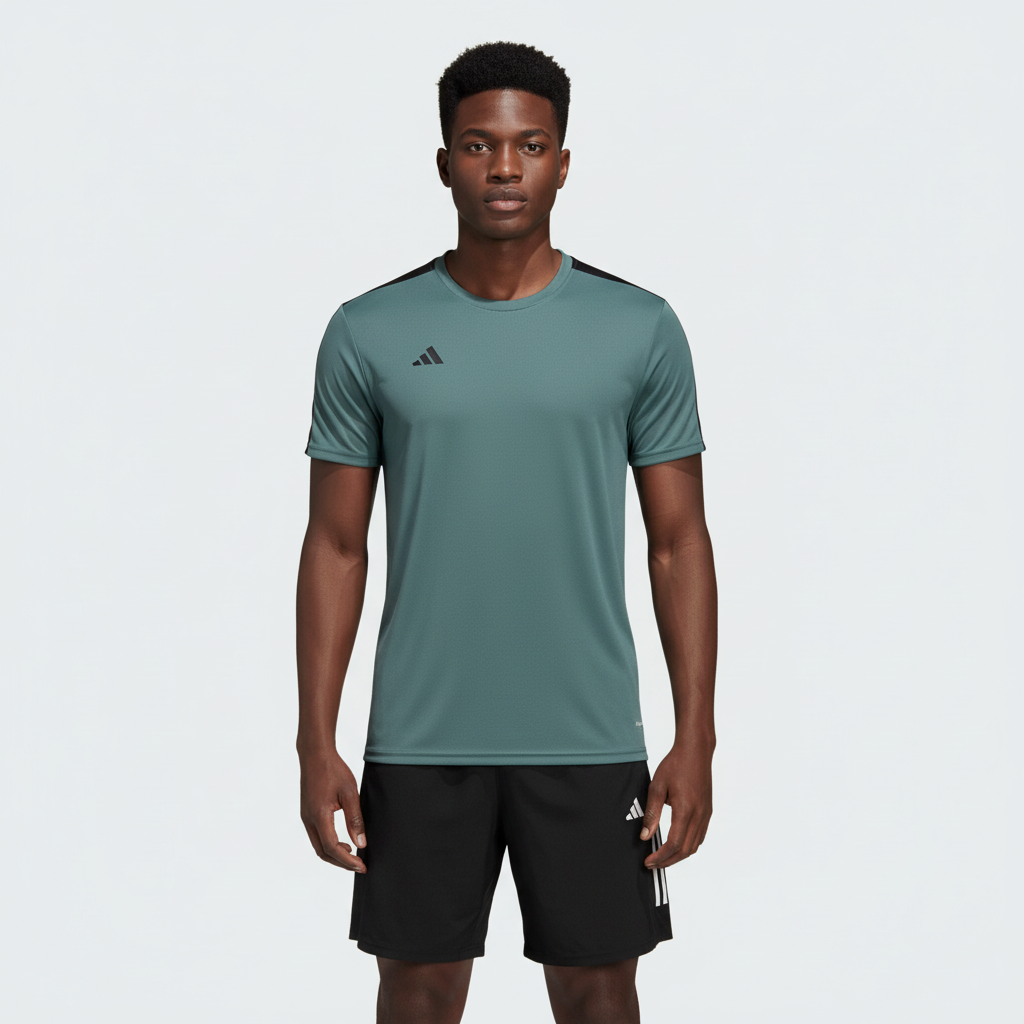 Ensemble de sport Adidas Unisexe – T-shirt & Short (Vert foncé/Noir)