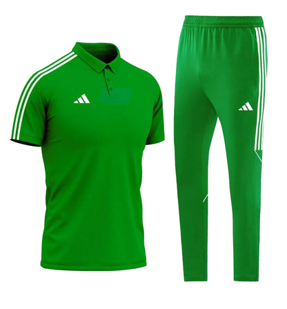 Ensemble T-shirt col roulé & Jogging Adidas (Vert)– Style Sport Premium