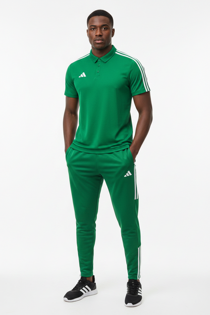 Ensemble T-shirt col roulé & Jogging Adidas (Vert)– Style Sport Premium