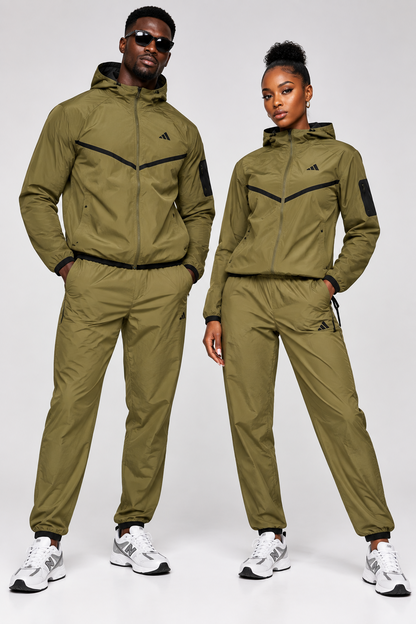 Ensemble Survêtement fitness Adi-das swoosh avec Capuche Marron