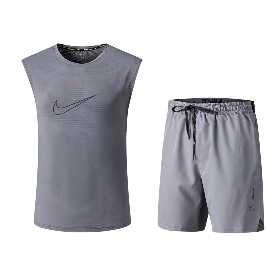 Ensemble de sport Débardeur avec short Nike swoosh (Gris) MSEDSN10