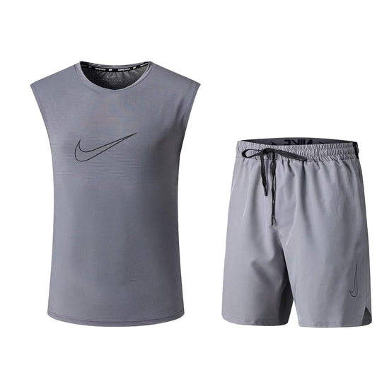 Ensemble de sport Débardeur avec short Nike swoosh (Gris) MSEDSN10