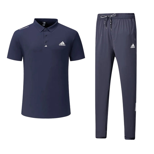 T-shirt col roulé Adi-das et pantalon jogging avec fermeture (Marine) TPJFMAS03