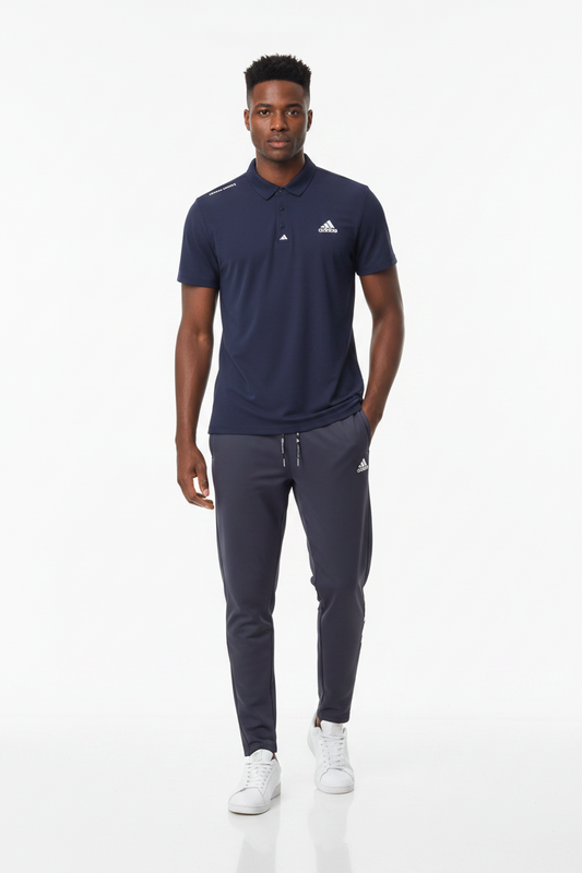 T-shirt col roulé Adi-das et pantalon jogging avec fermeture (Marine) TPJFMAS03