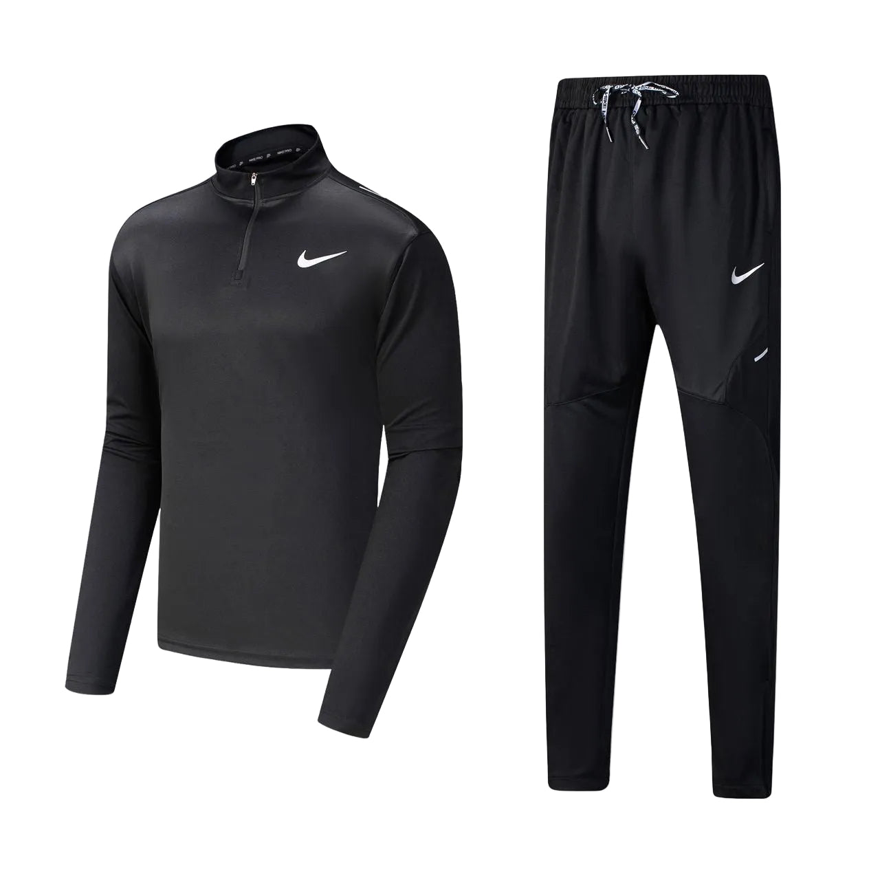 Ensemble Nike sport long manche col zippé avec pantalon jogging (Noir) MSESLMN07