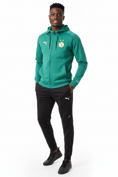 Ensemble Survêtement Senegal avec capuche (coton) (vert/noir) 2026 SMSSC01