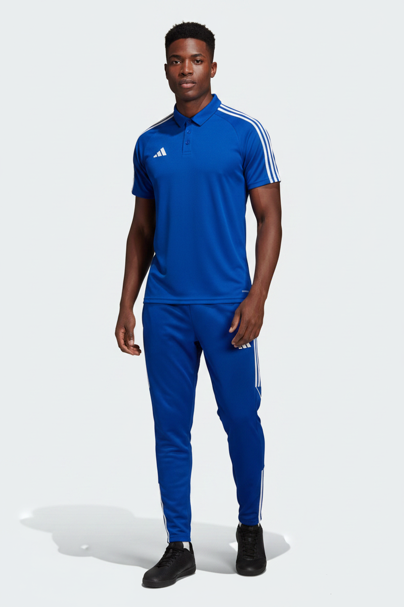Ensemble T-shirt col roulé & Jogging Adidas (Bleu)– Style Sport Premium