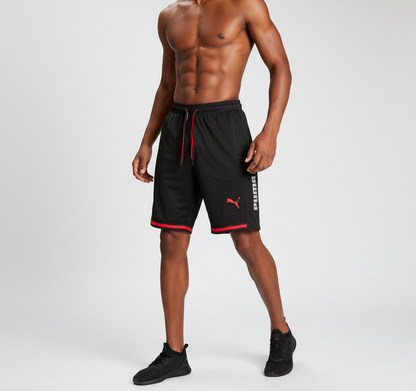 Short loisir Puma noir (bande Rouge) avec fermeture SSMSP08