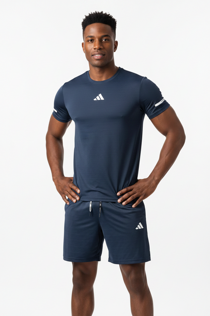 Ensemble Fitness (Adi-das) – T-shirt & Short sport Marine TSMSEF04