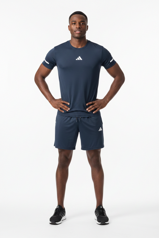 Ensemble Fitness (Adi-das) – T-shirt & Short sport Marine TSMSEF04