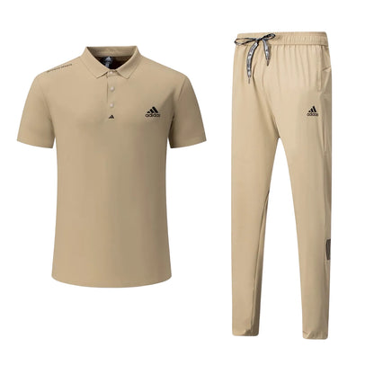 T-shirt col roulé Adi-das et pantalon jogging avec fermeture (Beige) TPJFMAS06