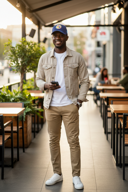 Casquette Sénégal Bleu Ajustable – Logo Brodé | Unisexe